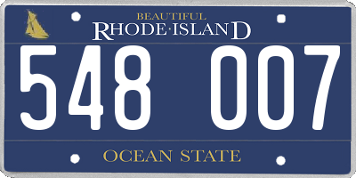 RI license plate 548007