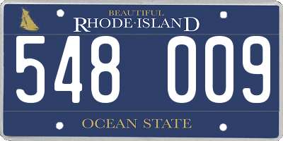 RI license plate 548009