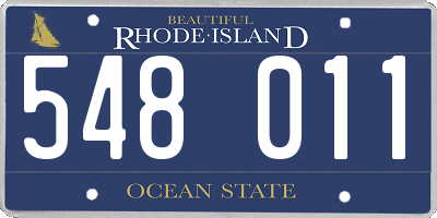 RI license plate 548011