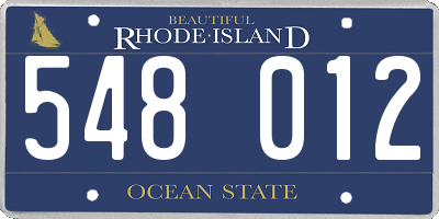 RI license plate 548012