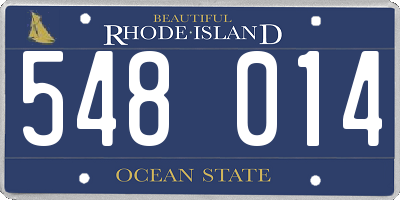 RI license plate 548014