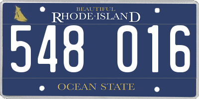 RI license plate 548016