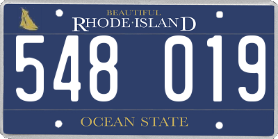 RI license plate 548019
