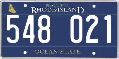 RI license plate 548021