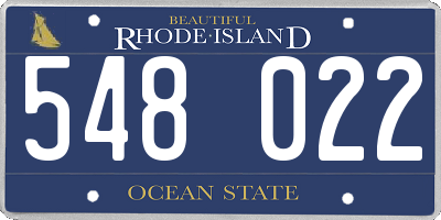 RI license plate 548022