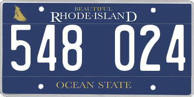 RI license plate 548024