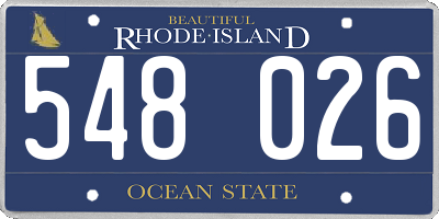 RI license plate 548026