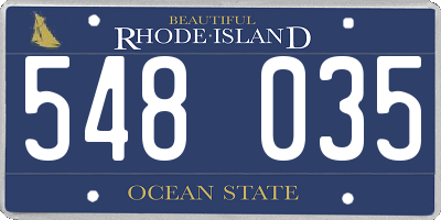 RI license plate 548035