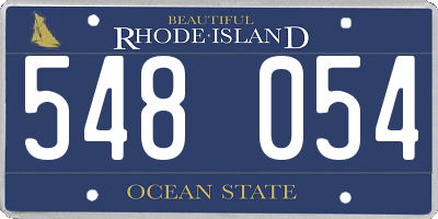 RI license plate 548054