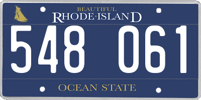 RI license plate 548061