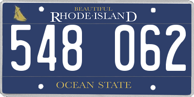 RI license plate 548062