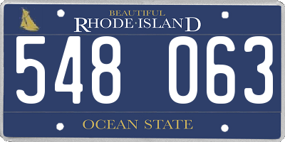 RI license plate 548063