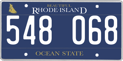 RI license plate 548068