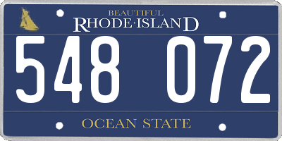 RI license plate 548072