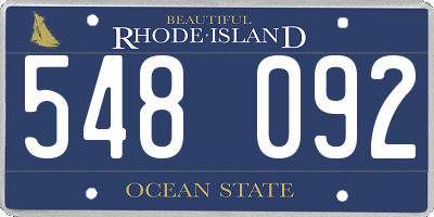 RI license plate 548092