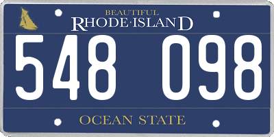 RI license plate 548098