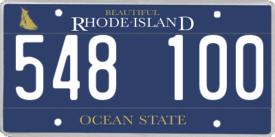 RI license plate 548100