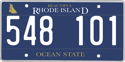 RI license plate 548101