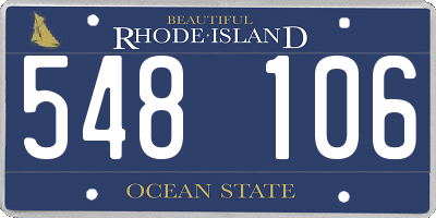 RI license plate 548106