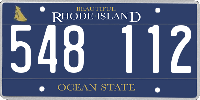 RI license plate 548112
