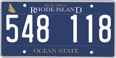 RI license plate 548118