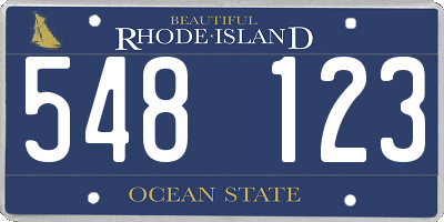 RI license plate 548123