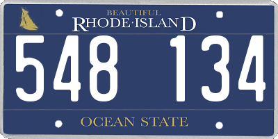 RI license plate 548134