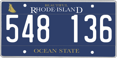 RI license plate 548136