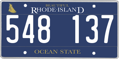 RI license plate 548137