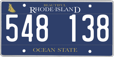 RI license plate 548138