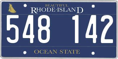 RI license plate 548142