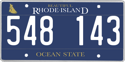 RI license plate 548143