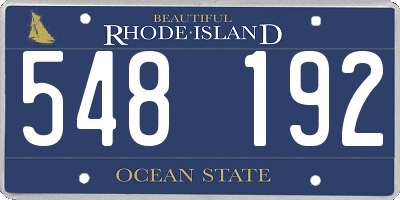 RI license plate 548192