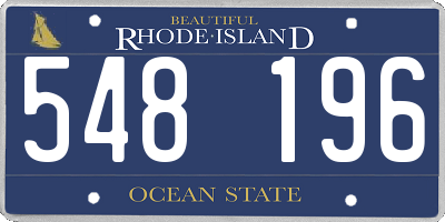 RI license plate 548196
