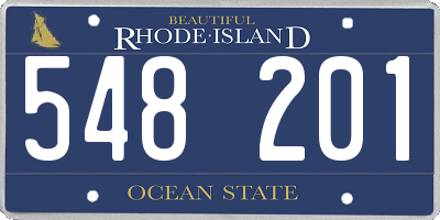 RI license plate 548201