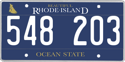 RI license plate 548203