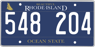 RI license plate 548204