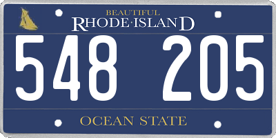 RI license plate 548205