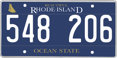 RI license plate 548206