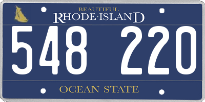 RI license plate 548220