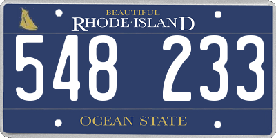 RI license plate 548233
