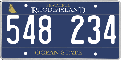 RI license plate 548234