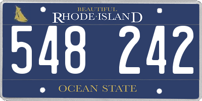 RI license plate 548242