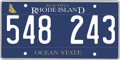 RI license plate 548243