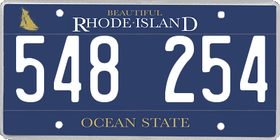 RI license plate 548254