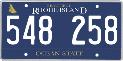 RI license plate 548258