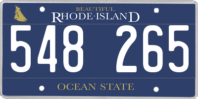RI license plate 548265