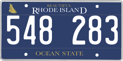 RI license plate 548283