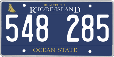 RI license plate 548285
