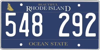 RI license plate 548292